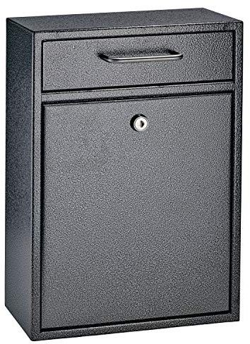 Mail Boss 7413 High Security Steel Locking Wall Mounted Mailbox-Office Drop Comment Letter Deposit Box, Galaxy, M