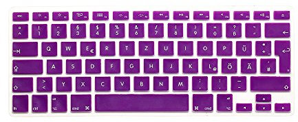 System-S QWERTZ - Funda de Teclado de Silicona para MacBook Pro de 13, 15 y 17 Pulgadas, iMac y MacBook Air de 13 Pulgadas, Color Morado
