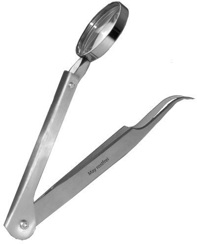 May - Lupenpinzette - Splitterpinzette - abgewinkelt - rostfreier Edelstahl