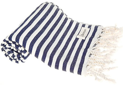 Bersuse 100% Baumwolle - Malibu Hamamtuch Pestemal - Dunkelblau
