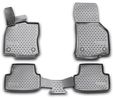 OMAC Gummimatten Fußmatten kompatibel mit VW Golf 7 2012-2019 TPE Automatten Grau 4X