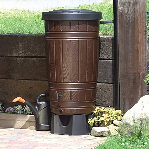 Unbekannt Regenwassertonne 265L 2 Farben Wasserhahn wählbar (Braun)