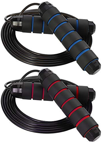 Limewie - Lot de 2 cordes à sauter de vitesse réglables sans nœuds pour le crossfit, l'exercice, l'entraînement