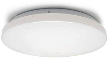 Flache LED Deckenleuchte mit Sternenhimmel und Glitzereffekt und Farbwechsel, rund, 31 x 5,5 cm, weiß, matt, 1080 lm, 18 W, IP20, V-TAC, für Wohn-, Schlaf- und Kinderzimmer