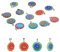 PandaHall 20pcs Millefiori Pendenti in Vetro Murano Fiore Lampwork Charms in Vetro Piatti Rotondi Millefiori Charms Pendenti Perline per Orecchini Pendente con Ciondolo Creazione di Gioielli (20mm)