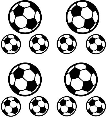 12 Footballs Wall Decal Vinyl Stickers, Removable Lovely Soccer Ball Picture Art DIY Sticker Mural for Kids Bedroom Living Room Playroom Home Window Door Decoration
