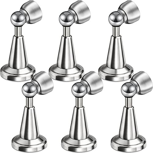 Soft-Catch Magnetic Door Holder Magnetic Doorstops Stainless Steel Wall Mount Door Stop (6)