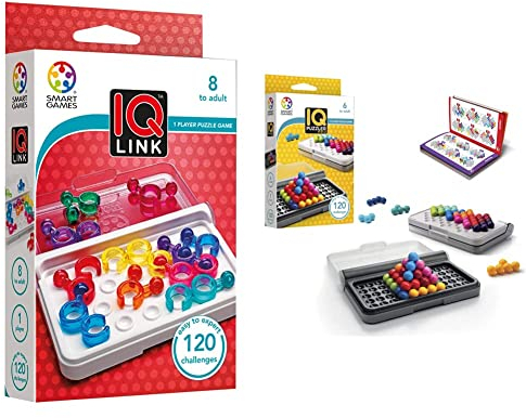 smart games SG 477 IQ Link & SG455 IQ-Puzzler PRO, Geschicklichkeitsspiel, Reisespiel, Gehirntraining
