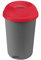 Addis Open 50 Litre Recycling Office Commercial Business Utility Waste Bin, Colour Coded Red lid with Metallic Base, 519038AMP, Red & Metallic Grey