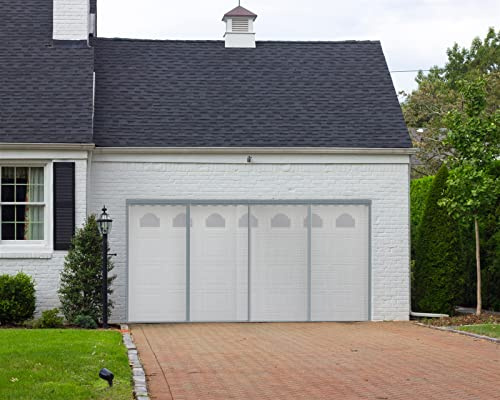 Liveinu Moustiquaire magnétique pour porte - Moustiquaire - Rideau moustiquaire pour garage, abri de jardin - Double porte - Pavillon - Bande Velcro - Monture grise - 310 x 240 cm