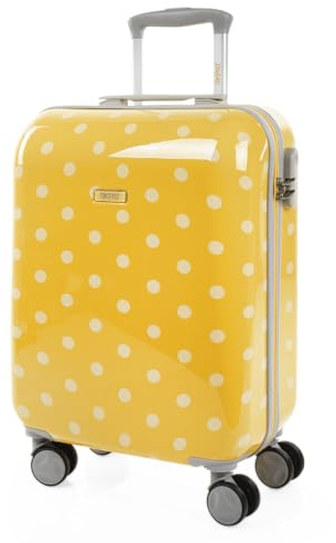 SKPAT - Koffer Klein Handgepäck - Handgepäck Koffer 4 Rollen - Koffer handgepäck 55x40x20 Leicht und Robust - Reisekoffer Klein - Hartschalenkoffer Klein mit Zahlenschloss, Gelb