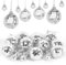 20 Stück Disco Spiegel Ball, 3 Größen 3cm 5cm 6cm Silber Discokugel Silber Spiegelkugel zum Aufhängen, Silber Hängekugel Disco Ball Party mit Hängendem Ring Für Party Dekoration