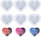 Nifocc 6 stampi a forma di cuore in silicone a forma di cuore, in resina epossidica, a forma di cuore, in silicone, con fori per il fai da te