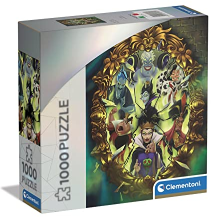 Clementoni - 39718 - Puzzle Disney Villains, Puzzle 1000 Teile Für Erwachsene Und Kinder 10 Jahren, Geschicklichkeitsspiel Für Die Ganze Familie