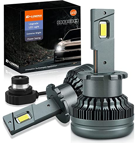 D-Lumina Lampadina D2S LED per Fari Anti-Errore,Canbus D2R D2C, Aggiorna e Sostituisci la Lampada Allo Xeno HID,50W 12000LM D2S LED Lampadine Auto 6500K,Spina e Uso,Confezione da 2