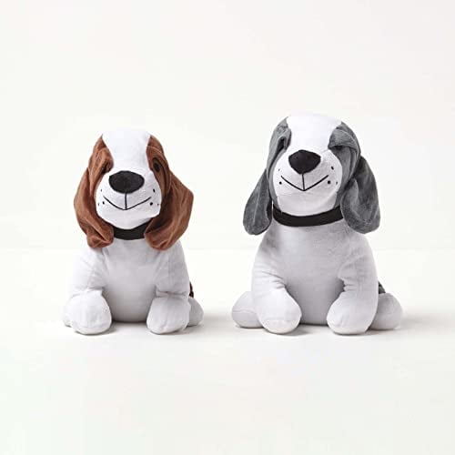 HOMESCAPES Door Stop Pair Novelty Dog Door Stopper Animal Canine for Kids Bedroom, Set of 2