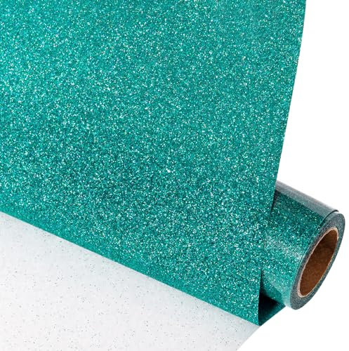 VINYL FROG Glitter Heat Transfer Vinyl 10 inches x 5ft Laser Green Glitter HTV Vinyl Iron on Vinyl for T-Shirt or Other Fabrics