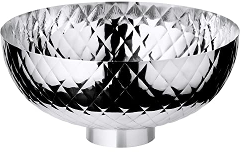 EDZARD Schale Leonora (Durchmesser 30 cm, Höhe 14 cm), Edelstahl hochglanzpoliert, gemustert