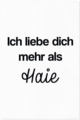 JUNIWORDS Poster, Ich liebe dich mehr als Haie, 30 x 45 cm (1009195)