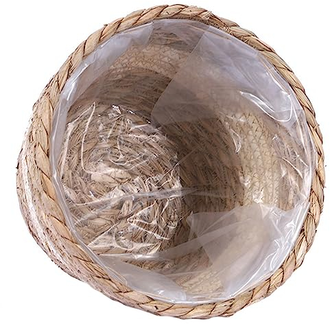 Gogogmee Panier À Fleurs Tressé Paille Pot De Plante Décoratif Panier De Jardin pour Intérieur Et Exterieur pour Fleurs Et Rangement Moyenne