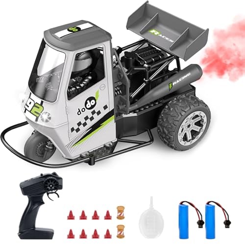ACAMMZAR Ferngesteuertes Motorrad, 1:16 RC Auto für Kinder & Erwachsene, 22+Km/h, 50+min Laufzeit mit 2 Akkus, Proportionalsteuerung, LED-Licht, Spray, Musik, Unisex, Ab 6 Jahren