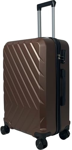MY TRAVEL BAG Hartschalen-Koffer Trolley Reisekoffer (Handgepäck-Mittel-Groß-Set) 4 Doppel-Rollen (Handgepäck (55cm), Koffee)