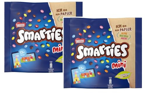 Nestlé Smarties Mini Schokolinsen Aus Milchschokolade Einzeln Verpackt Vorteilspackung 2 x 187g