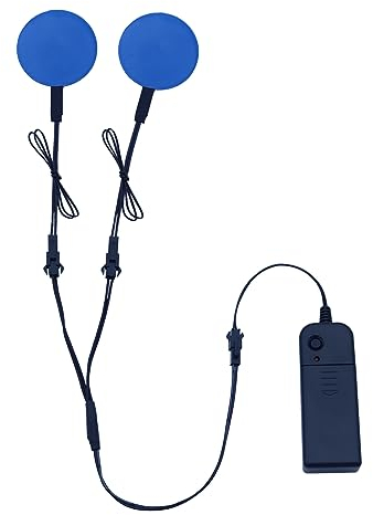 YnGia 2pcs 50mm Incandescente Led Occhi, EL Pannello Luce Elettroluminescente El Foglio Luce Rotonda Tagliabile Neon Foglio per Cosplay Partito Maschera Occhi Supereroe Casco Decorazione (Blu)