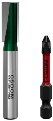 CSOOM 8mm Schaft Professional Bodenreinigung Fräser, mit Schlagmagnetbits, Schaftfräser, Holzbearbeitungswerkzeug Bit (9mm)