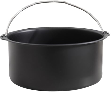 Air Fryer Cake Pan Air Fryer Cake Tin Air Fryer Egg Moulds 8inch Air Fryer Pan Carbon Steel Non-stick Air Fryer Baking Pan with Handle Food Grade Heat Resistant Multifunctional Air Fryer Accessories