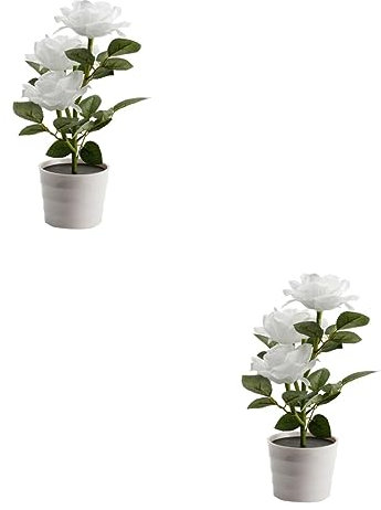 YARNOW 2St rosafarbenes Nachtlicht dekorative Rose LED-Lampe Pflanzendekor Schreibtischlampe Rose Solarleuchten im Freien rosafarbene LED-Leuchten Kuppel Geschenk Lichterketten Laterne