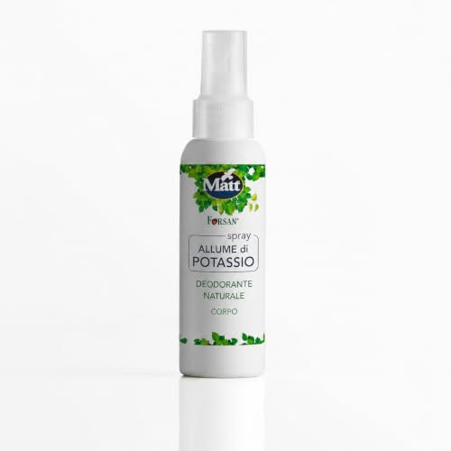 Matt, Kaliumalunspray, deodorant spray 100% naturligt och vegetabiliskt ursprung, minskar svettning och skyddar mot dålig lukt, parfymfri, förpackning 100% återvinningsbar, 125 ml