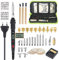 Lötkolben Set LCD, Brandmalerei 80W Pyrographie-Tipps Schablonen Farbstifte für Holz Leder Gravieren 180-480 °C Holzbrandmalerei für Profi Hobbybastler (43 Pcs)