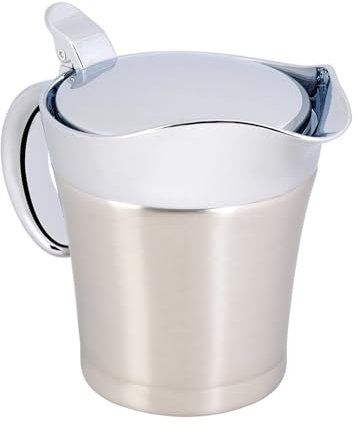 Premium Edelstahl Thermo Sauciere, Soßenkanne Mit Deckel & Griff, 450ml Doppelt Isoliert Sauciere Thermo Für Abendessen Party, Restaurants, Weihnachten