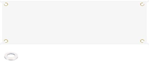 PATIKIL Großer weißer leerer Banner und Schilder 3 x 10 Fuß, 1 Satz Polyesterstoff-Sublimationsbanner mit Aufhängeseil für Geschäfte im Freien, bemalbarer DIY-Bannerschild.