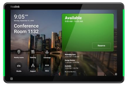Yealink RoomPanel Plus Verfügbarkeitsmonitor für Besprechungsraum mit Kamera kabellos kabelgebunden 802.11a/b/g/n/ac Bluetooth 5.2 LE 10/100 Ethernet