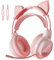 fesoklaf Niedliche Gaming-Kopfhörer mit Mikrofon, RGB-Headset mit Geräuschunterdrückung, Over-Ear-Kopfhörer mit abnehmbaren Katzenohren für Gamer/Streamer/Cosplay (Pink – 3,5 mm Doppellöcher)