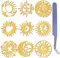 craspire 9 Stück Mondaufkleber, Metall-Orgonit-Aufkleber Mit Pinzette, Golden, Wasserdicht, Selbstklebend, Dekorationsaufkleber, Abziehbilder Für Sammelalben, DIY-Harzhandwerk, Telefondekor