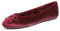 Feversole Women's Suede Macaroon Colorful Memory Foam Cushion Ballet Flat Burgundy Velvet Fur Lined Size 5