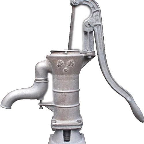Elitix Schwengelpumpe Schüttelwasserpumpe zum Umpumpen von Grundwasser, Hochleistungs-Springbrunnenpumpe für Bauernbrunnen, Trinkwasser-Handpumpe mit Ergonomischem Griff(Silver)