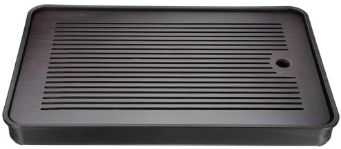 sourcing map Bamboo Chinese Gong Fu Tea Tray 14.4 Classic Tea Tray Bamboo Tea Table Furniture Vintage Tea with Water Storage Box for Drinking Tea