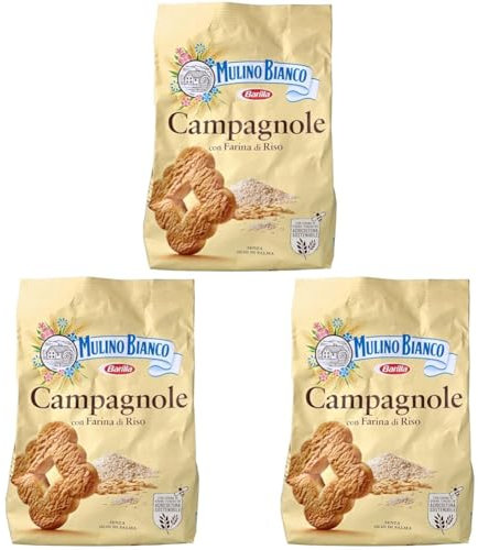 Mulino Bianco Biscotti Frollini Campagnole, Colazione Ricca di Gusto, 700g (Confezione da 3)