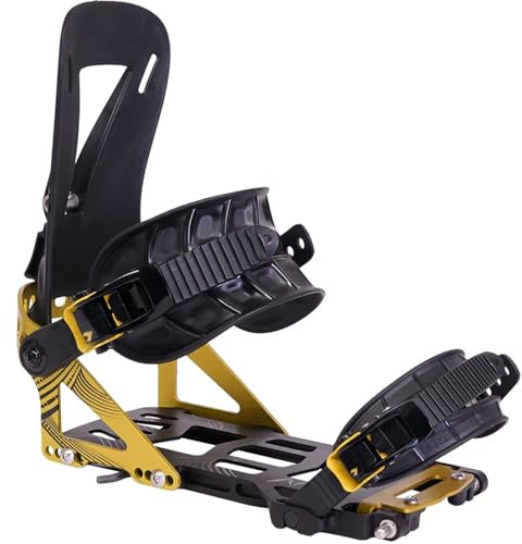Spark R&D Uni Arc ST Splitboard-Bindungen – langlebig, zuverlässig, leicht, einfach zu installieren, Puck-kompatibel, All-Mountain Freeride Touring Splitboard-Bindung, Gold, Größe M