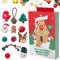 Weihnachts-Hundespielzeug Adventskalender 2024, 12 Tage Weihnachts-Countdown-Kalender für Hunde | 12 Stück Zahnspielzeug für Hundewelpen, Hunde-Weihnachtsgeschenke mit Kauseilen