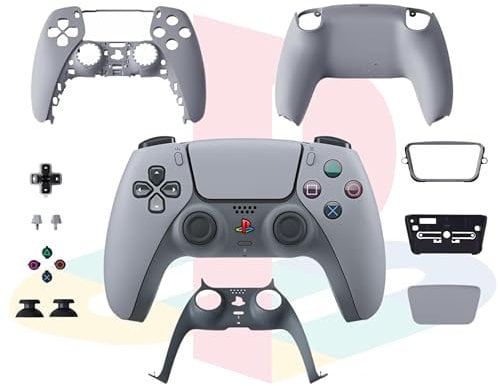 PS5 Retro Controller Customization Kit – Authentic PS1 Design Replacement Plates – Durable & Scratch-Resistant Materials – Easy Installation with Tools Included – Compatible with PS5 DualSense Control