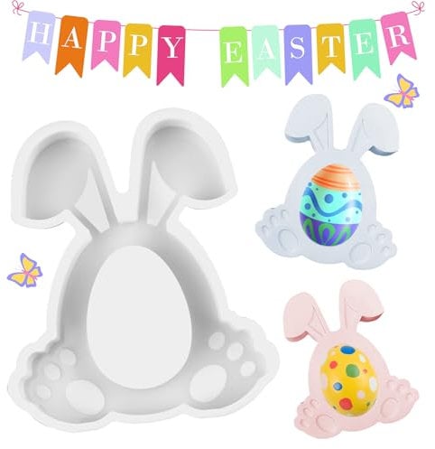 Silikonformen Gießformen Ostern 2 Stück, Silikonform Ostern, Ostern Giessform Silikon Osterhase for Ostereier, Silikonform Frühling, Gießform Frühling für DIY Osterdeko Handwerk