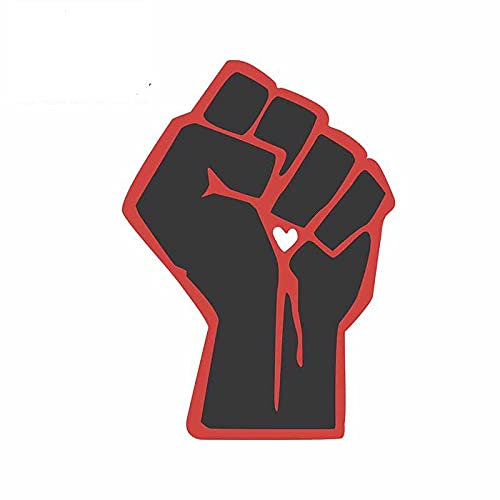 13 cm x 9,5 cm für rote und schwarze Faust für Protest Autoaufkleber wasserdicht Anime