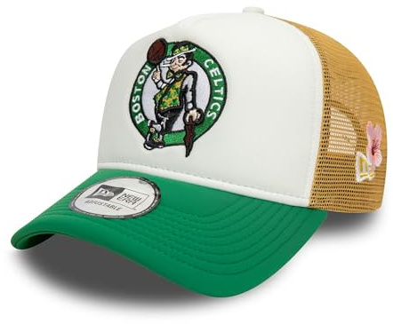 New Era Boston Celtics Truckercap NBA Florale Stickerei verstellbare Kappe Basketball Sommer weiß grün - One-Size
