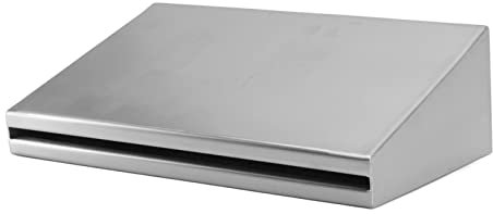 Segrehy Wasserfall-Springbrunnen, rechteckig, Edelstahl, 12 V, G1 1/2 Innengewinde, mit LED-Licht, für Schwimmbad und Garten, Edelstahl 304, 30 x 20 x 10 cm