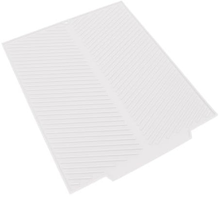 Silicone Dish Drying Mat, Non Slip Draining Mat, SKitchen Counter Drain Pad with High Side Wall, Dish Drying Pad for Home Kitchen Counter Dishes Coffee Bars (White)